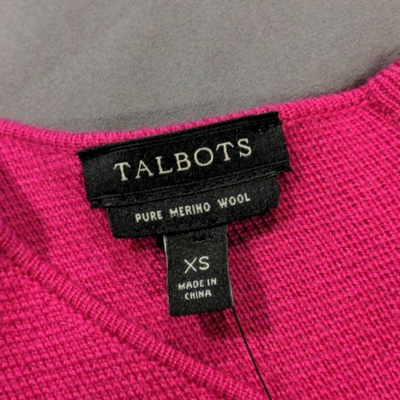 Talbots 100% Merino Wool Fuschia Sweater Dress - Picture 9 of 14